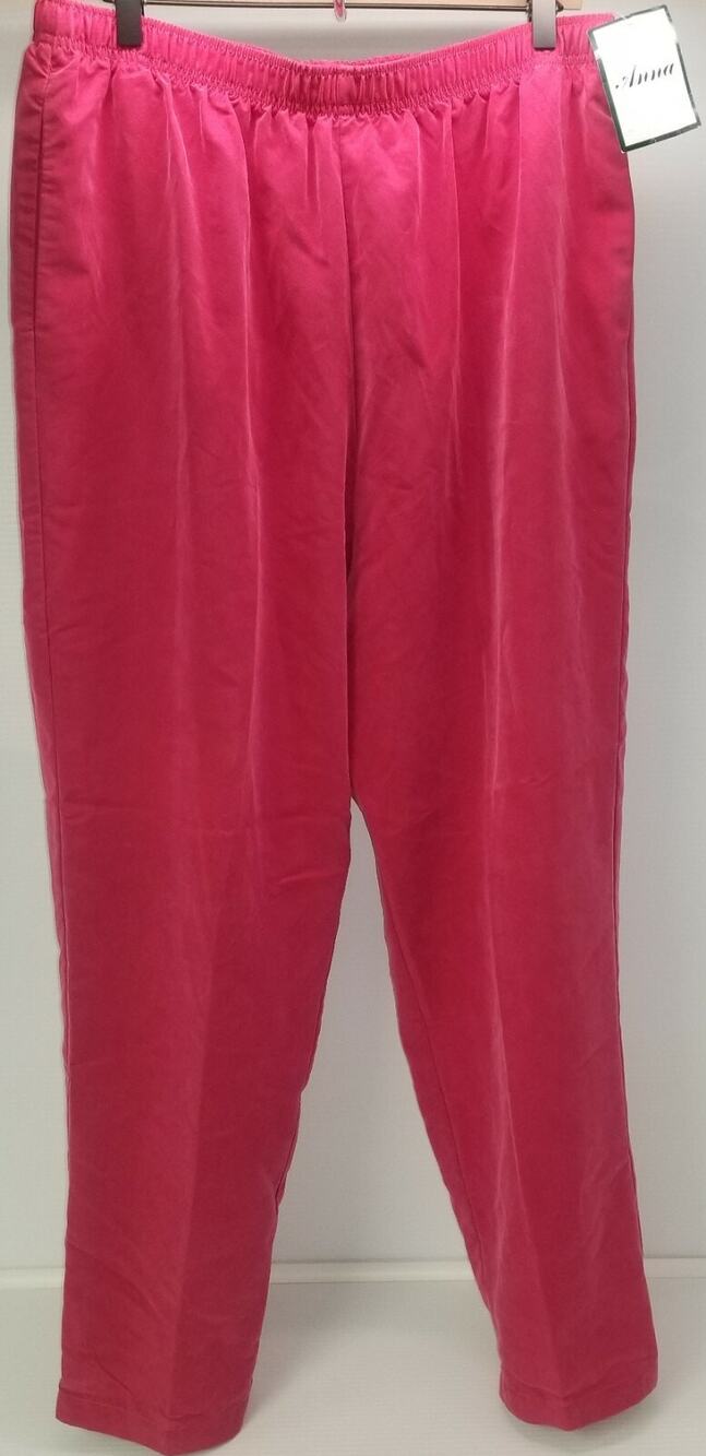 a3) Anna Women's Spiceberry Polynosic Polyester Pants X-Large XL 29" Inseam Red